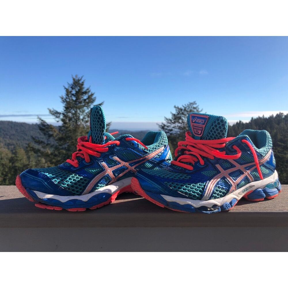 Asics gel cumulus blue & orange